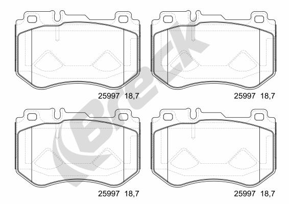 Brake Pad Set, disc brake - 25997 00 701 00 BRECK
